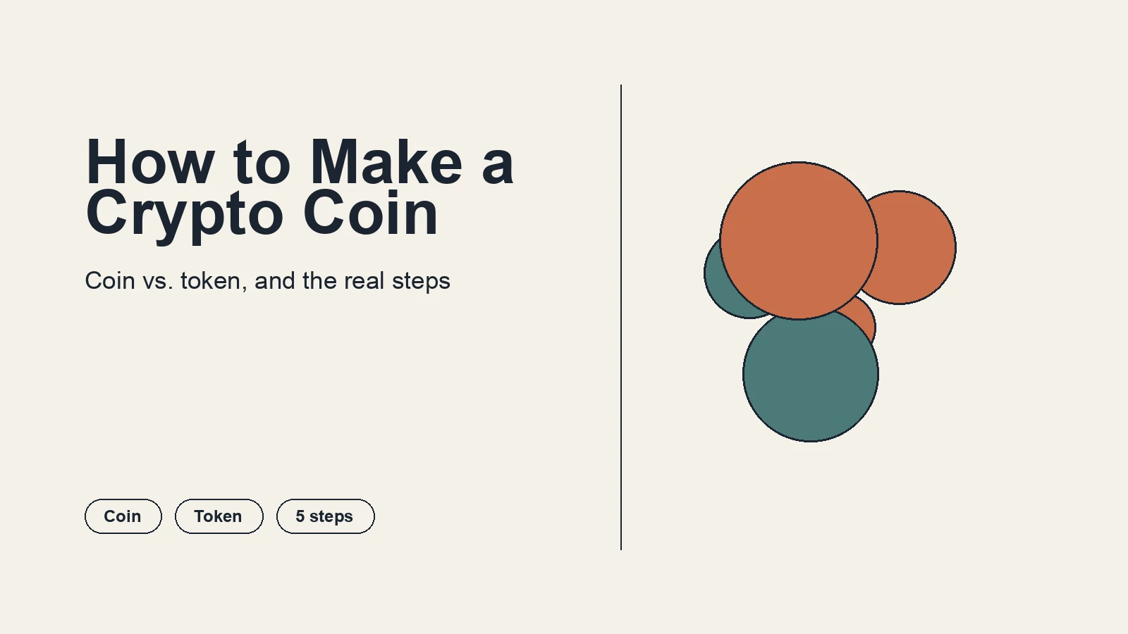 Two diverging paths illustrating the choice between creating a coin on a new blockchain and a token on an existing one